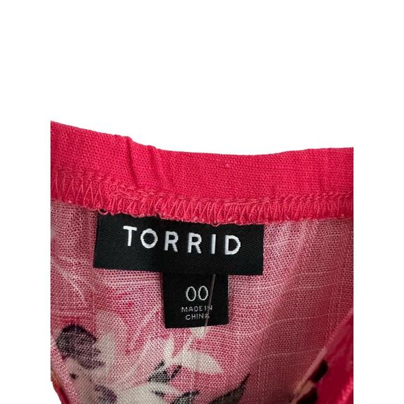Torrid Pink Floral Sweetheart Cami Babydoll Top Size 00 - Picture 5 of 5